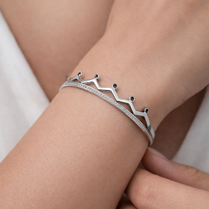 Royal Crown Zircon Silver Bracelet