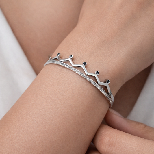 Royal Crown Zircon Silver Bracelet