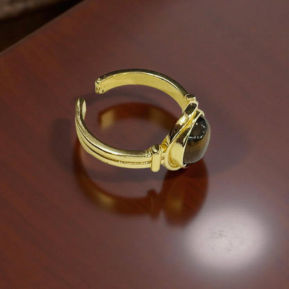 Vintage Tiger Eye Oval Adjustable Ring