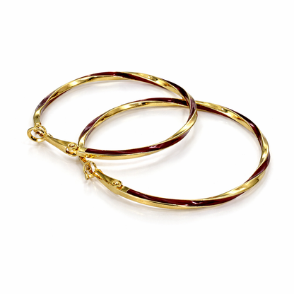 Twisted Gold Hoop Earrings
