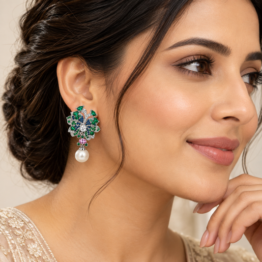 Multicolour Butterfly Drop Earrings