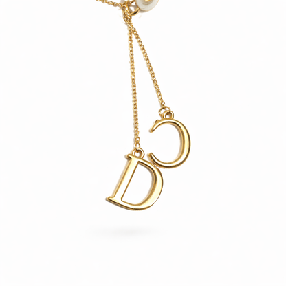 Luxury Pearl and Crystal Gold Brooch with Letter Charms