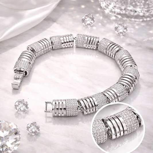 Contemporary Silver-Plated American Diamond Bracelet