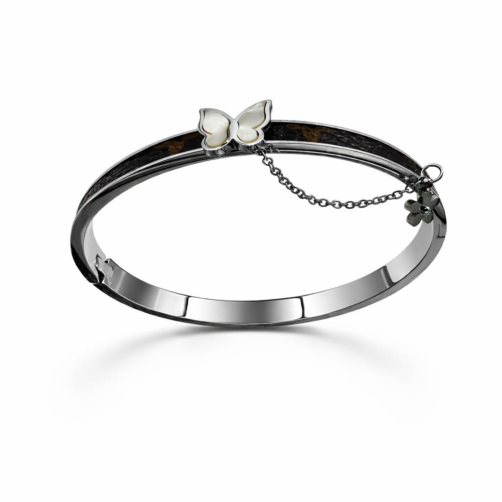 Butterfly Charm Bracelet in Silver Finish