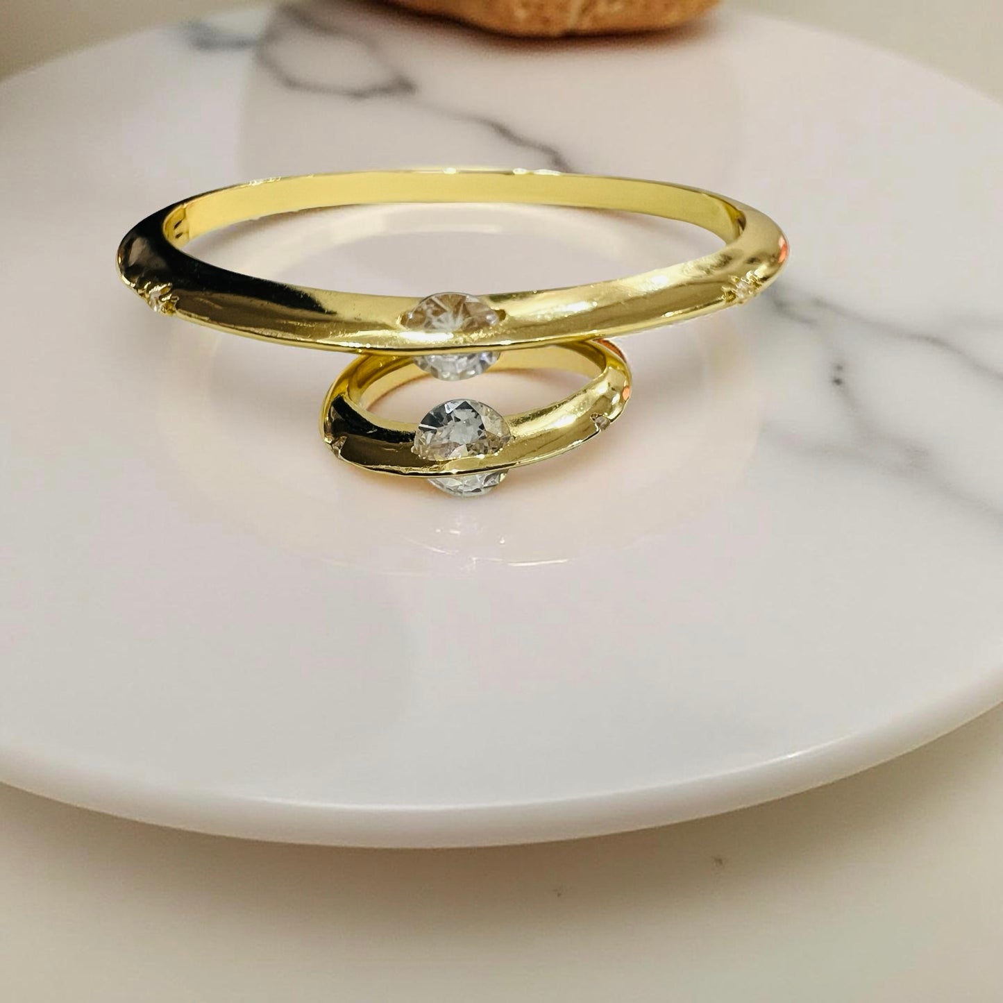 Elegant Crystal-Studded Bracelet & Ring Combo