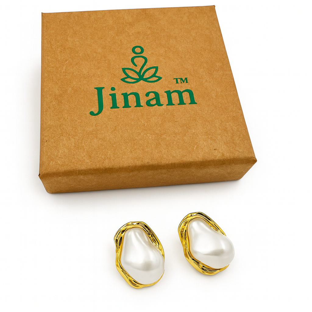 Designer Pearl Pendant & Stud Earrings Set – Anti Tarnish Gold Plated