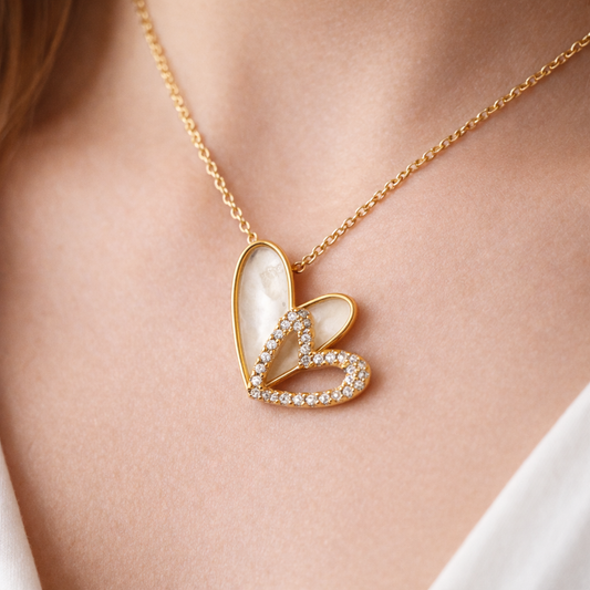 Forever Love Double Heart Pendant Chain