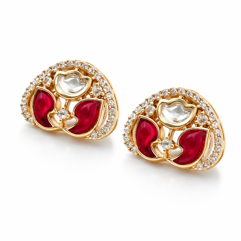 Ruby Royale Kundan Pendant Set