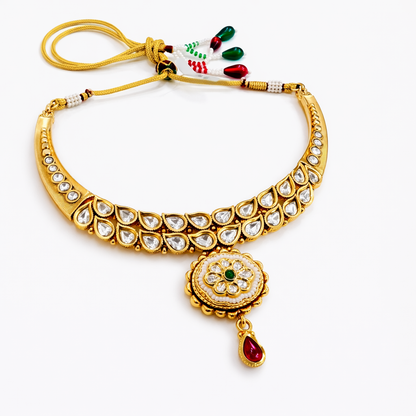 Royal Polki Kundan Pearl Necklace Set