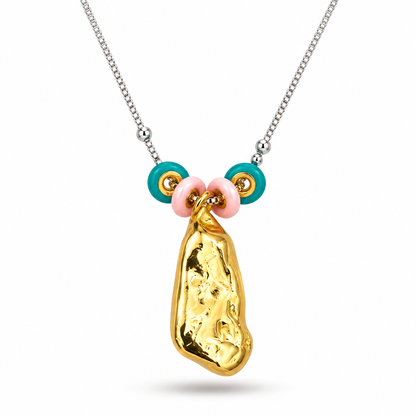 Multicolour Butterfly Charm Gold-Tone Pendant Necklace