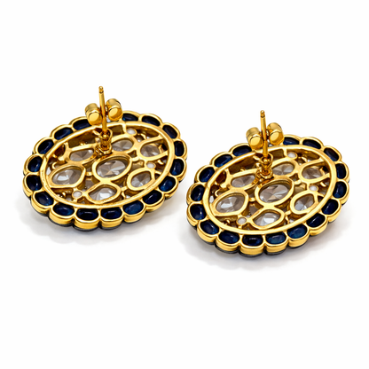 Royal Blue Kundan Collar Imitation Necklace Set