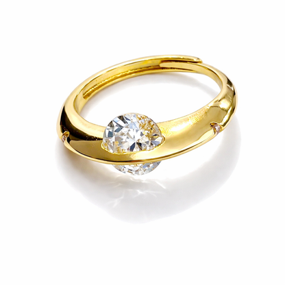 Elegant Crystal-Studded Bracelet & Ring Combo