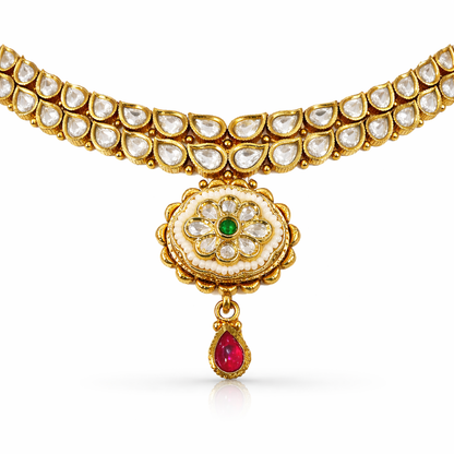 Royal Polki Kundan Pearl Necklace Set