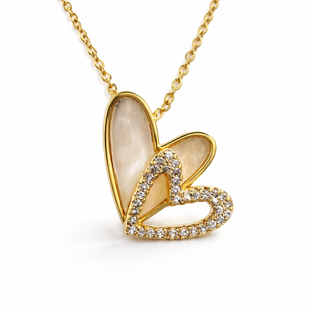 Forever Love Double Heart Pendant Chain