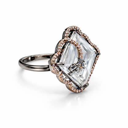 Crystal Bloom Statement Ring in Dual-Tone Finish