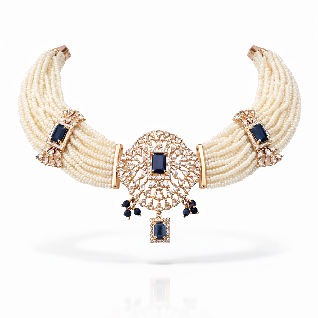 Midnight Pearl Majesty Imitation Necklace Set