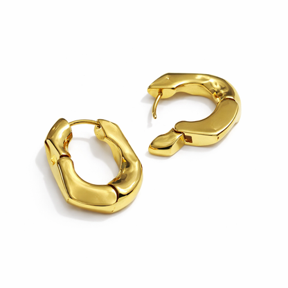 Chunky Gold Huggie Hoop Earrings