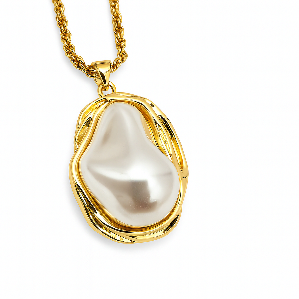 Designer Pearl Pendant & Stud Earrings Set – Anti Tarnish Gold Plated