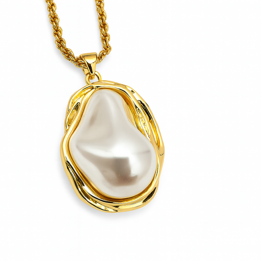 Designer Pearl Pendant & Stud Earrings Set – Anti Tarnish Gold Plated