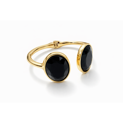 Elegant Black Onyx Open Cuff Bracelet