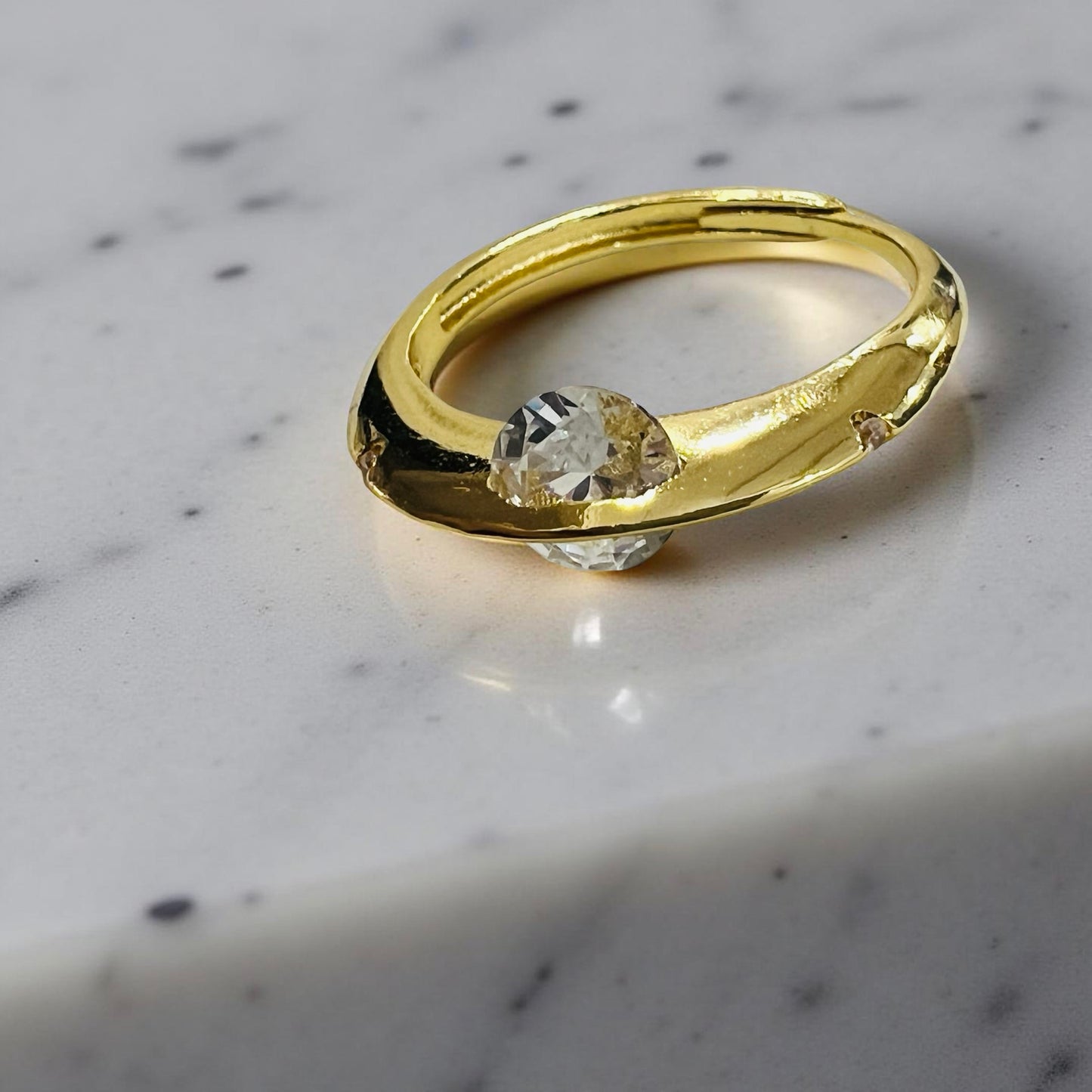 Elegant Crystal-Studded Bracelet & Ring Combo