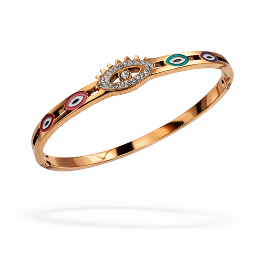 Evil Eye Diamond Bracelet in Rose Gold