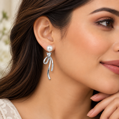 Pearl Loop Drop Earrings