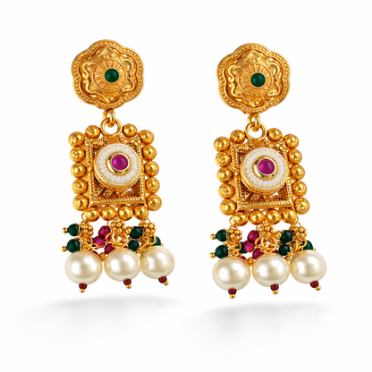 Temple Heritage Kundan Imitation Necklace Set