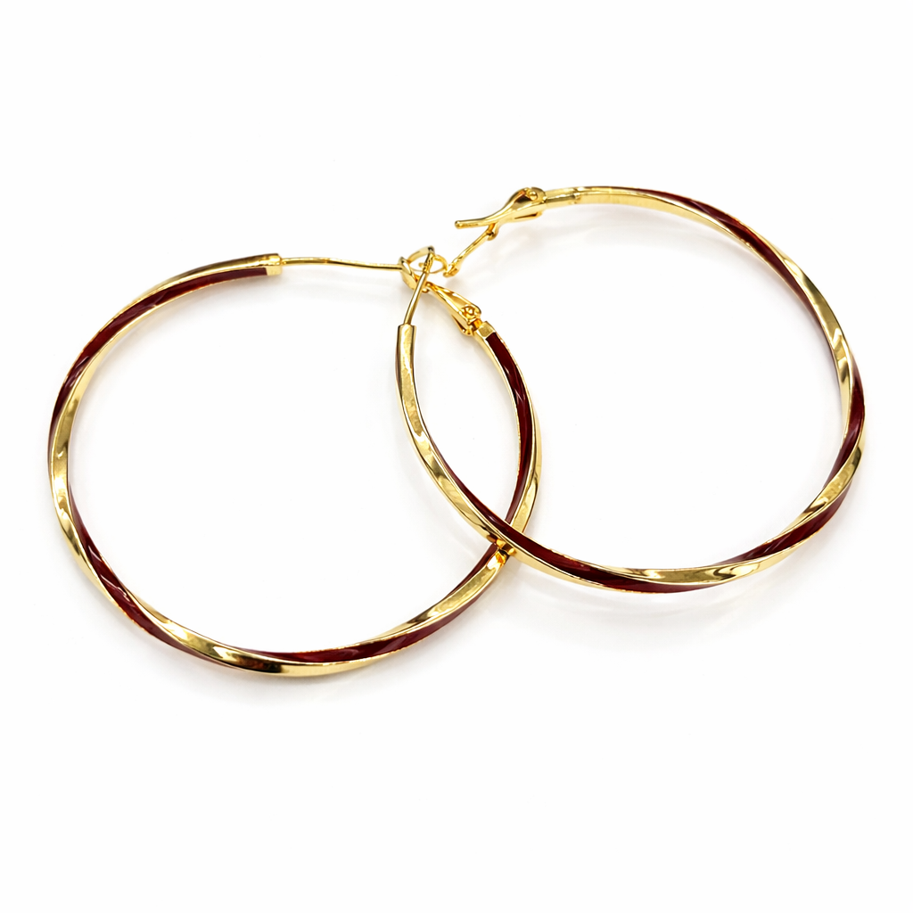 Twisted Gold Hoop Earrings