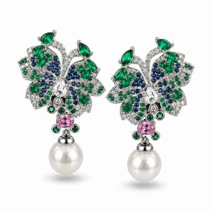 Multicolour Butterfly Drop Earrings