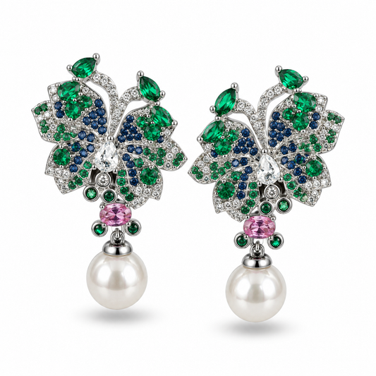 Multicolour Butterfly Drop Earrings