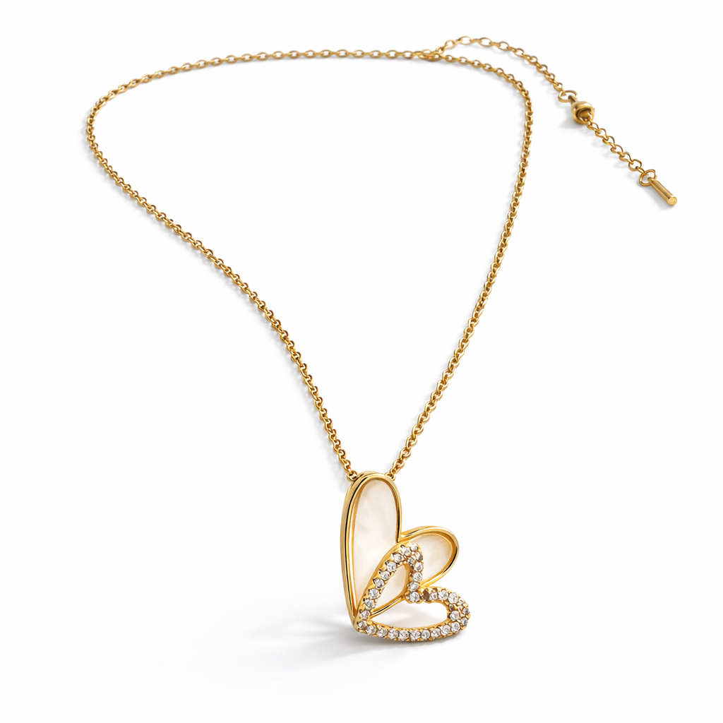 Forever Love Double Heart Pendant Chain