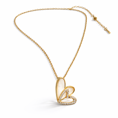 Forever Love Double Heart Pendant Chain