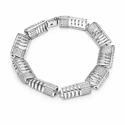 Contemporary Silver-Plated American Diamond Bracelet