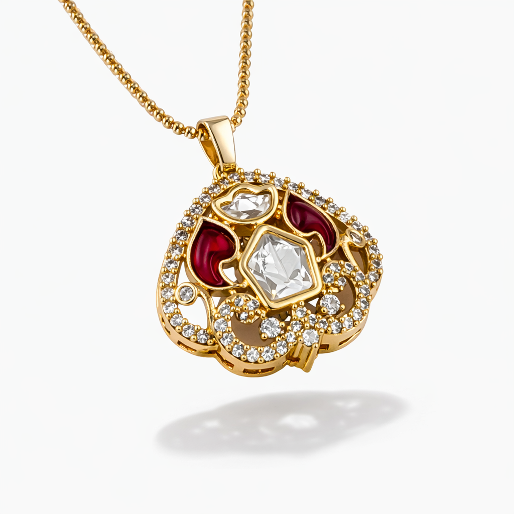 Ruby Royale Kundan Pendant Set