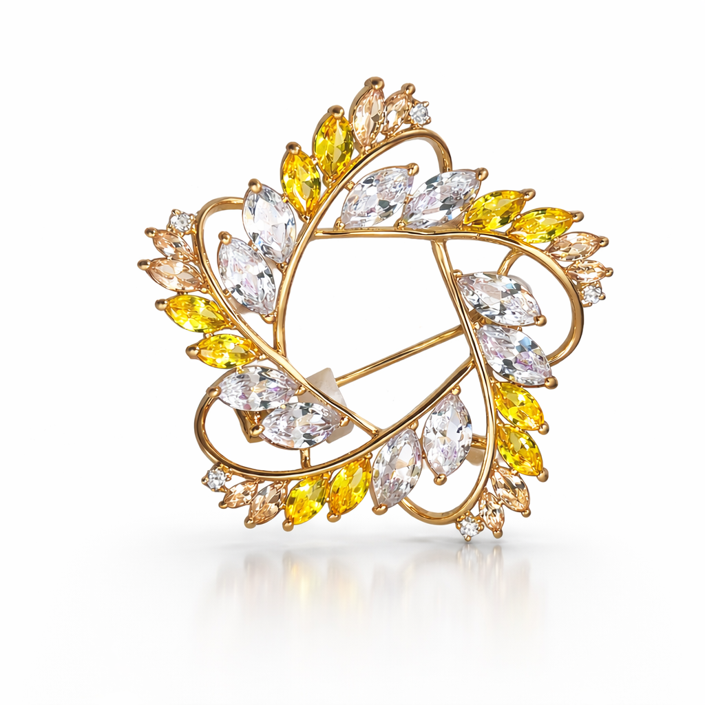 Aurora Star Crystal Brooch