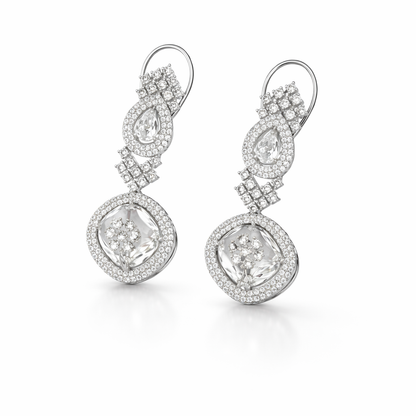 Crystal Mirage Silver AD Necklace Set