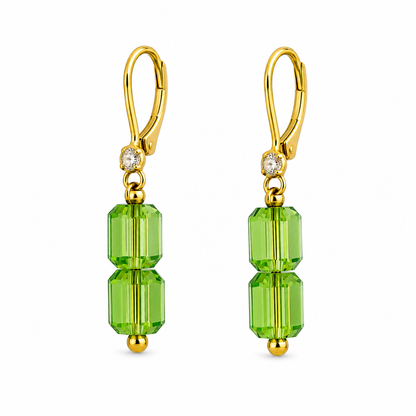 Meenakari Elephant Pendant Jewellery Set – Green Crystal & Gold Bead Necklace with Earrings