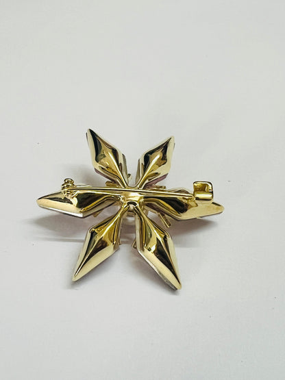 Pearl and Amethyst Crystal Starburst Brooch
