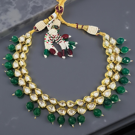 Emerald Grace Kundan Imitation Necklace Set